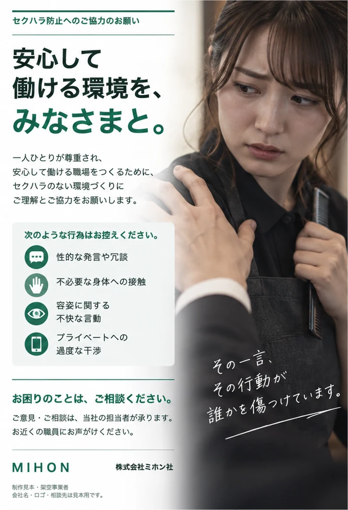 セクハラ防止の掲示物・制作見本